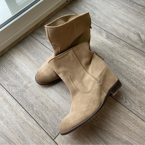 Zara Tan Suede  Wedge Boots - Picture 8 of 14
